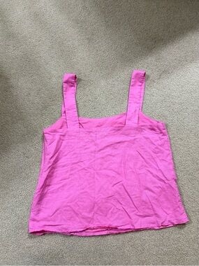 J. Crew Bright Pink Square-Neck Tank